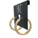 INC  raffia & CZ hoop earrings, NWT Photo 1