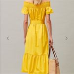 Tory Burch smocked shoulder dress - flaming yellow Photo 5