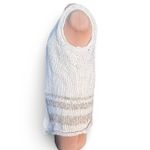 Vintage Chunky Hand Knit Wool Blend Sleeveless Cardigan Cream Neutral Winter Tan Size M Photo 3