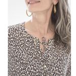 Chico's 3 US XL 16 Micro Cheetah East West Top Animal Print Blouse Safari Women’s Photo 1