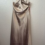 Birdy Grey  Monica Halter Satin Dress Neutral Champagne Photo 6
