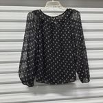 Joan Vass  New York Blouse Top Women's XS Extra Small Black Long Sleeve Pullover Photo 2