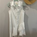 Anthropologie Sleeveless Buttondown Asymmetrical Ruffle Hem Dress Photo 3