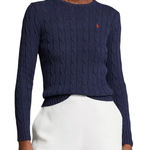Ralph Lauren POLO  Navy Cableknit Crewneck Pullover Sweater Photo 0
