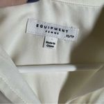 Equipment  White Satin Button Up‎ Pocket Short Sleeve Top Photo 2
