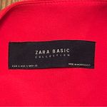 ZARA Ruffled Bell Sleeve Open Front Cropped Blazer Jacket Red Size Small Photo 12