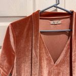 Madewell Velvet V Neck Short Sleeve Top Rose Pink Size L Holiday Party New Years Photo 1
