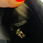 Vince Camuto Black Suede Ankle Boots Gold Zipper Block Heel Size 10 / 40 Photo 8