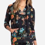 Johnny Was Ardell Pullover Hoodie Black Floral Print Boho Women’s Small Photo 0