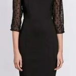 BODEN Isabella Ponte Knit Midi Dress Black Polka Dot Sheath Black Size 8L NWT Photo 1