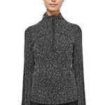 Lululemon Run Briskly 1/2 Zip Top Jacquard Black White Thumbhole, Sz 4 Photo 0