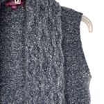 Eastside Westside Women's Wool Blend Marled Open Cable Knit Draped Sweater Vest Gray Photo 5