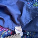 SALONI One Shoulder Ruffle Embroidered FLORAL Dress BLUE Size 6 #134 Photo 10