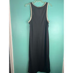 H&M Women's Black Ribbed Maxi Dress with Beige Trim Size L Photo 4