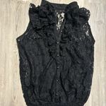 Wildcat size small black lace top with ruffle detail Photo 5