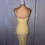 Oh Polly  Embellished Strap Cut Out Midi Dress in Yellow Size USA 4 NWOT Photo 4