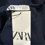 ZARA New Navy Blue Elegant Round Neck Knit Cape Dress Slit Long Sleeves Size S Photo 15