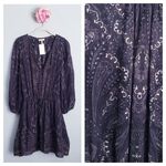 Joie  Black Paisley Silk Long Sleeve Dress Photo 1