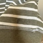 Garage  Olive Green & Cream stripe with lace shoulders sweatshirt Sz M NWT Photo 2