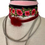 Choker & lariat necklace bundle adjustable Velvet & embroidered fashion jewelry Photo 6