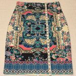 Champagne & Strawberry Floral Pencil Skirt Size Large Blue Photo 8