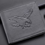 Bald Eagle Grey Wallet - RFID Blocking, Credit Card ID, Bifold, America, USA Photo 0