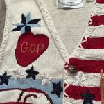 Eagle's Eye Novelty Sweater Vest Election Vote Political GOP Small Red Photo 13
