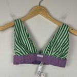 Urban Outfitters  Green and Purple Striped Boxer Triangle Bralette Women’s Sz XS Photo 1