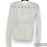 SO  sz XS juniors slubbed hooded sweater ivory ribbed trim one pocket long sleeve Photo 0