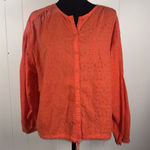 Free People  Stars Align‎ Cotton Eyelet Top in Orange Size M * Photo 0