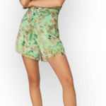 Jay Godfrey Lydia Romper Women's 8 Green Floral Short Strapless Sweetheart Photo 0