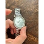 Michael Kors  silver color faux diamond watch fits a small wrist 5 inches laying Photo 2