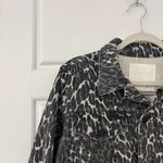Mother The Cut Drifter Greyscale Leopard Cropped Denim Jacket Black Size M Photo 9