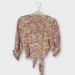 Show Me Your Mumu  Kimmy Tie Top Women's Large Rainbow‎ Fields Half Sleeve V-Neck Photo 3