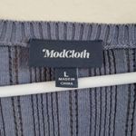 Modcloth Boatneck Long Sleeve Ribbed Cable Knit Pullover Tunic Sweater Large Photo 8