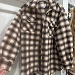 Time & Tru Brown & black plaid shacket  Photo 0