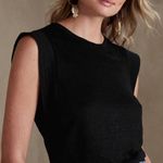 Banana Republic  Sharp Shoulder Tee Black Linen Sleeveless Top Photo 0