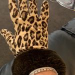 LEOPARD GLOVES WITH FAUX FUR TRIM Tan Photo 5