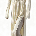 Tori Praver  Cream Metallic Stripe Long Sleeve Maxi Swim Cover Up Photo 0