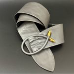 Vintage Unsigned Gray Soft Genuine Leather Women’s Dress Belt Size One Size Photo 0