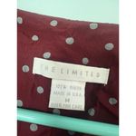 The Limited  Polka Dot M Midi Dress Cranberry Gray Lost Sleeve Tie Back Photo 2
