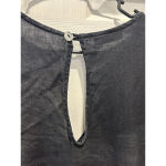 Bryn‎ Walker 100% LINEN JUMPSUIT Size Large Cinched Waist Short Sleeve Black Photo 4