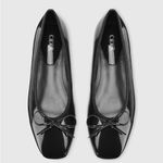 Cider Womens 39 Faux Patent Leather Bow Decor Square Toe Ballet Mary Jane Flats Photo 2