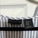 Tahari  Blue and White Striped Linen Shirt Photo 1