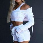 Bombshell sportswear  white jogger shorts! Photo 0