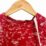 Missguided High Neck Puff Sleeve Midi Dress Red Floral Size US 12 NWT Photo 10