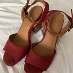Universal Threads Dark Red Suede Heeled Sandals Photo 3