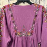 Free People  Purple Embroidered Linen Dress, size XS Photo 4