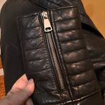 7 For All Mankind Quilted Black Leather Jacket Photo 3