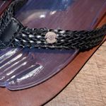 Roxy Womens Peep Toe Braided Strap Lola Flip Flops Sandals Brown Black Size 7.5 Photo 2